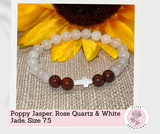 Mother of Pearl Cross Bracelet, Size 7.5