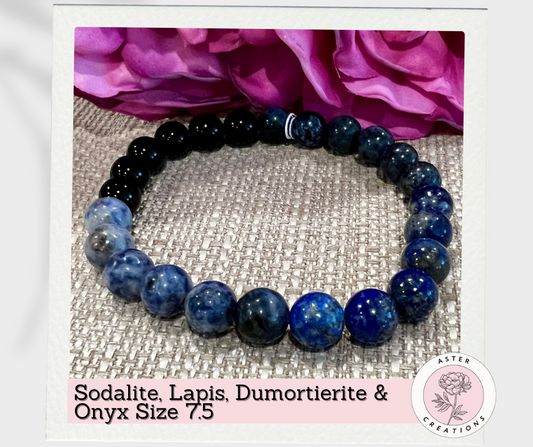 Sodalite & Lapis Bracelet, Size 7.5