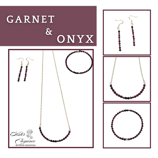 Black Onyx & Garnet Trio