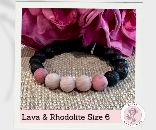 Lava & Rhodolite Bracelet Size 6