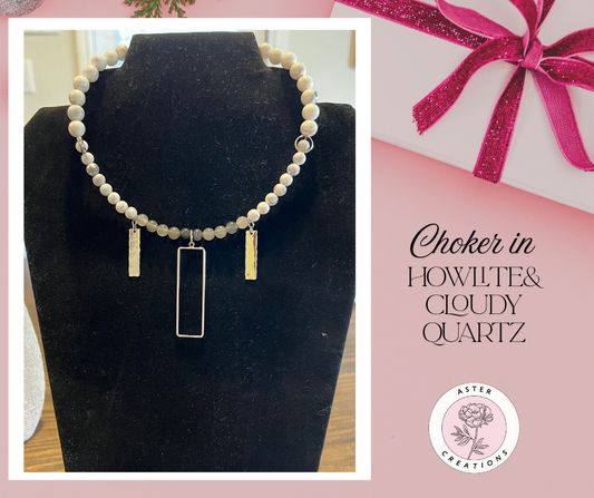 Howlite Statement Choker Necklace