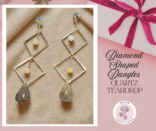 Diamond Shape Dangle Earrings