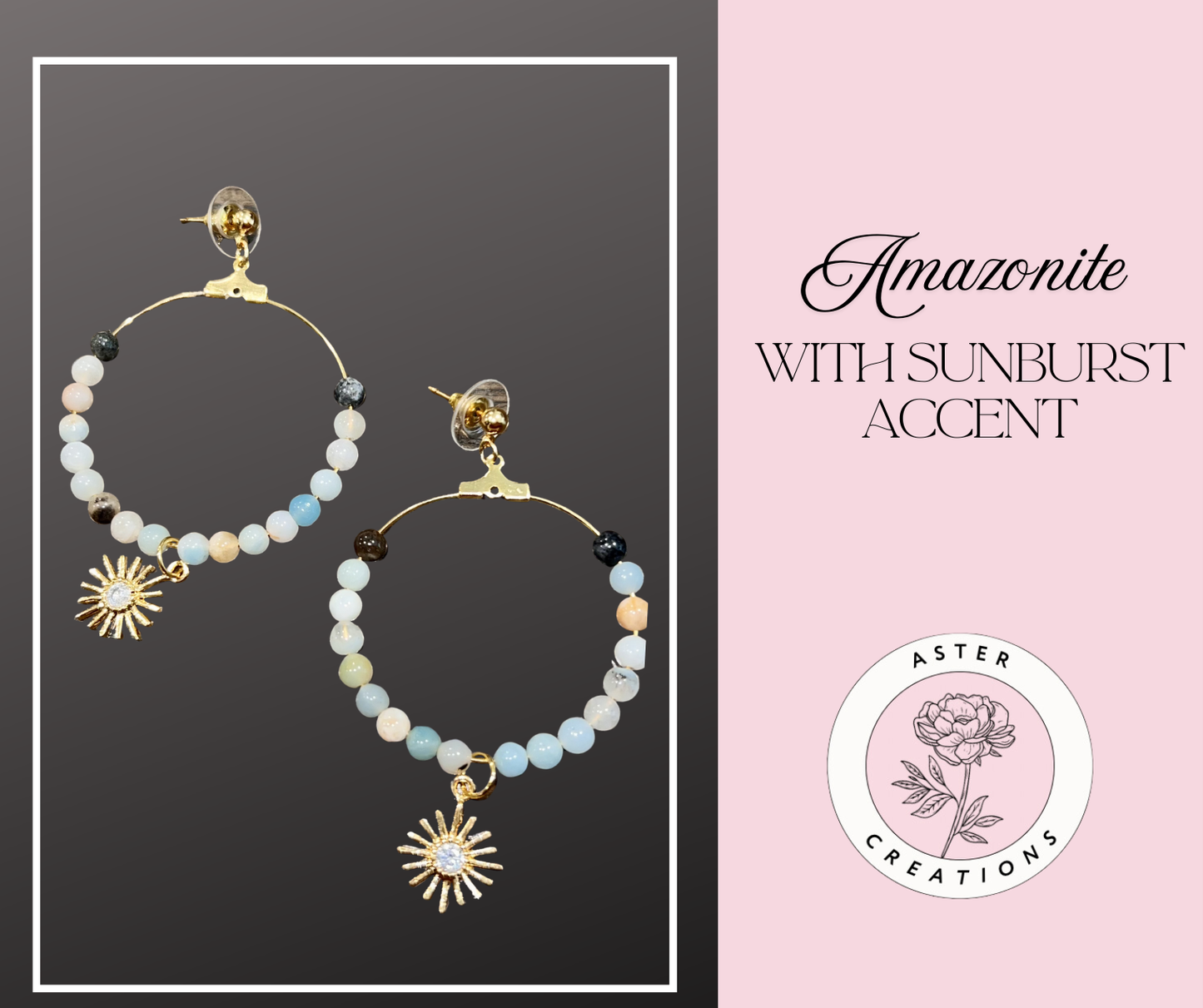 Amazonite Hoop Earrings