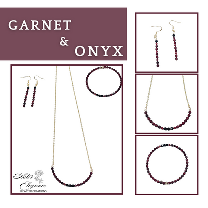 Black Onyx & Garnet Trio