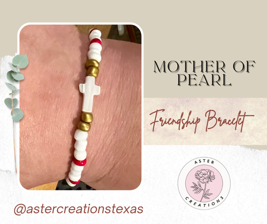 Cross Mother of Pearl Friendship Bracelet