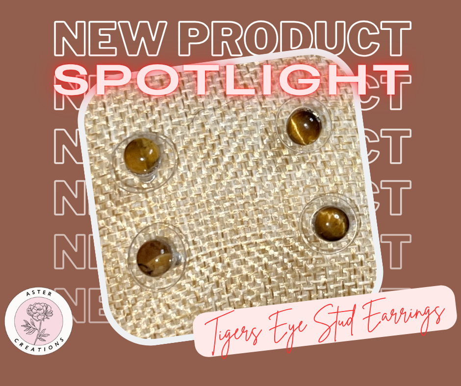 Tiger's Eye Stud Earrings