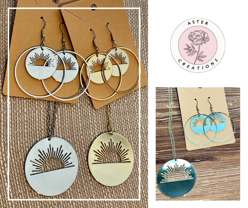 Sunburst Earrings and Necklace