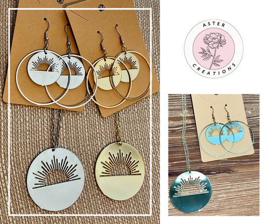 Sunburst Earrings and Necklace