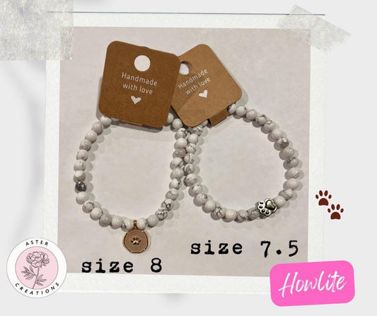 Howlite Paw Bracelets